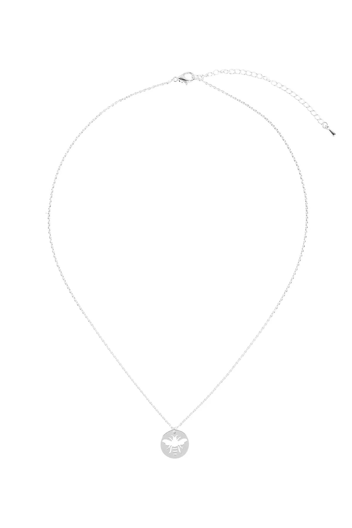 BRASS BEE CUTOUT COIN PENDANT NECKLACE