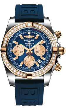 Breitling - Chronomat 44 Steel and Rose Gold 40 Diamond Bezel - Diver Pro III Strap