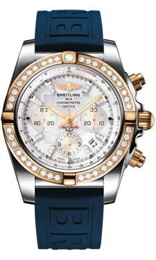 Breitling - Chronomat 44 Steel and Rose Gold 40 Diamond Bezel - Diver Pro III Strap