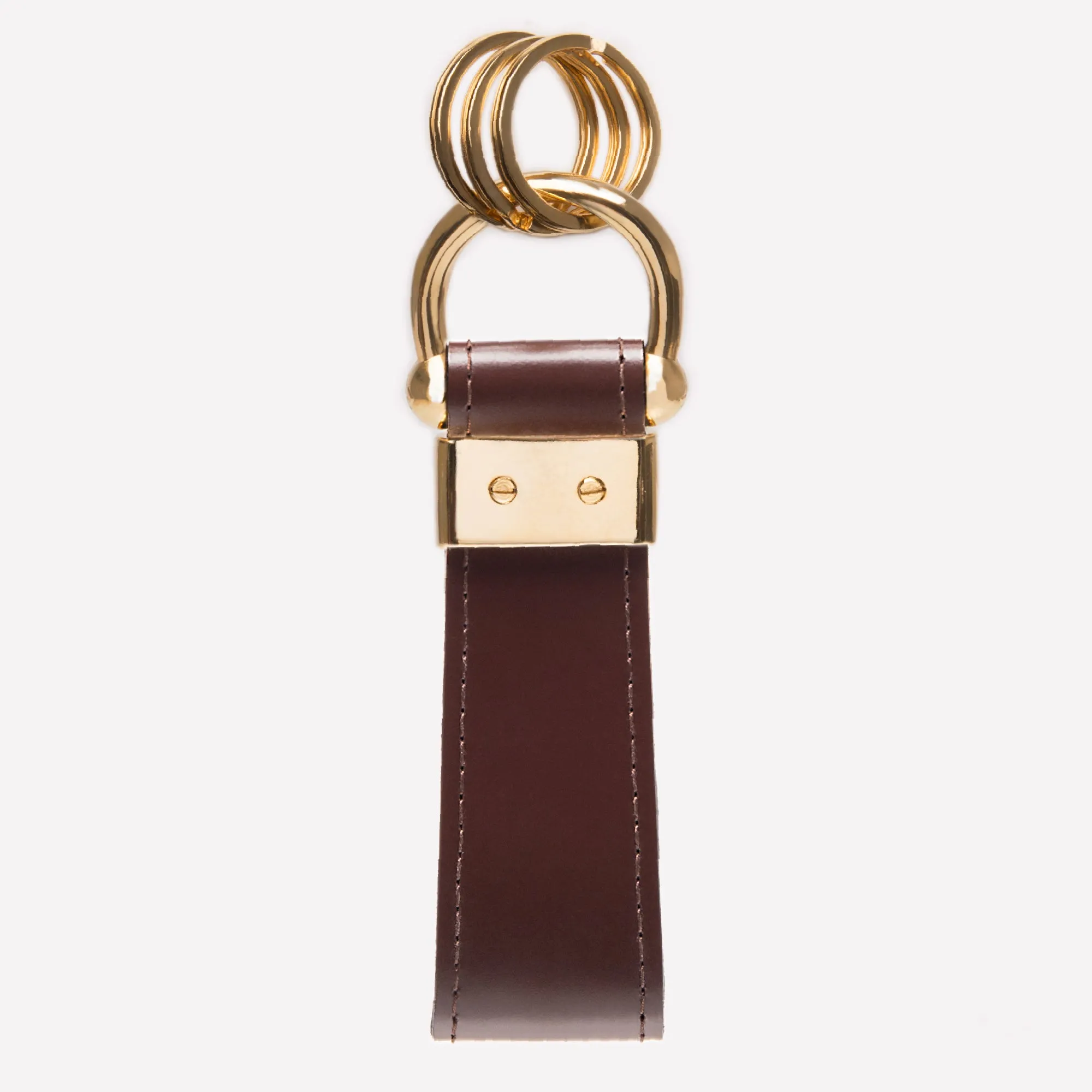 BRIDLE HIDE STIRRUP KEYRING - NUT