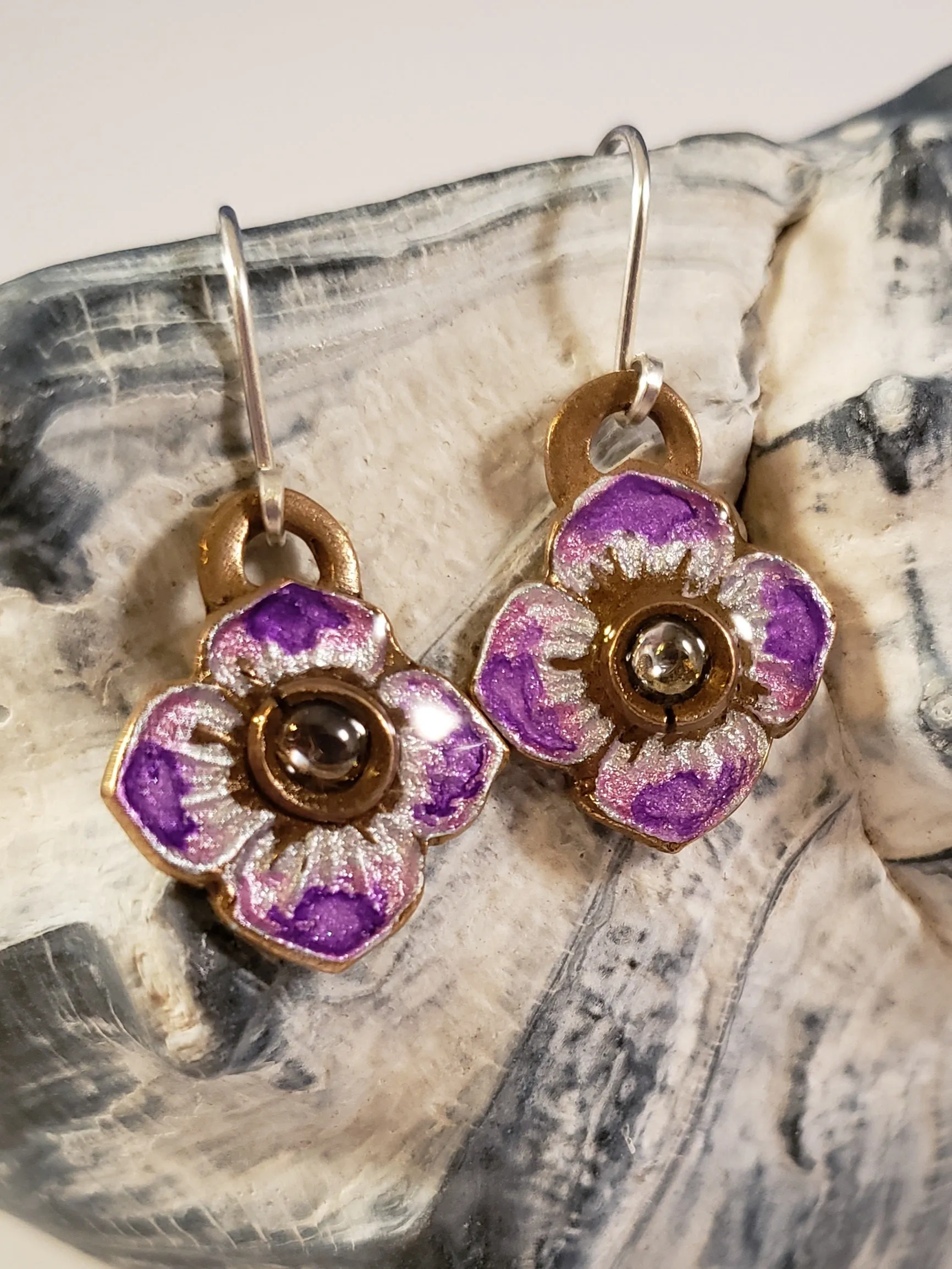Bronze Flower Earrings