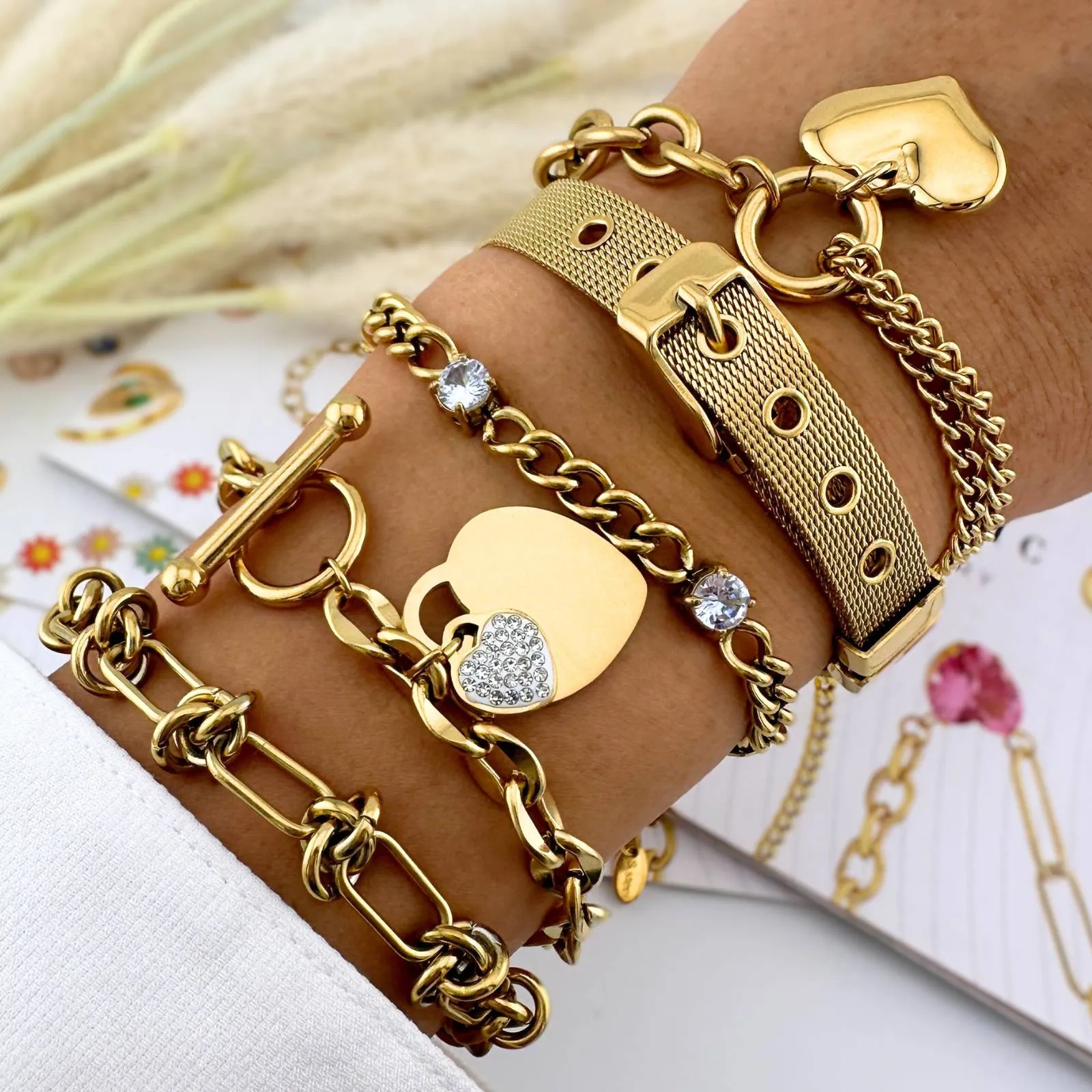 Buckle Strap Designer Bracelet – 18K Gold