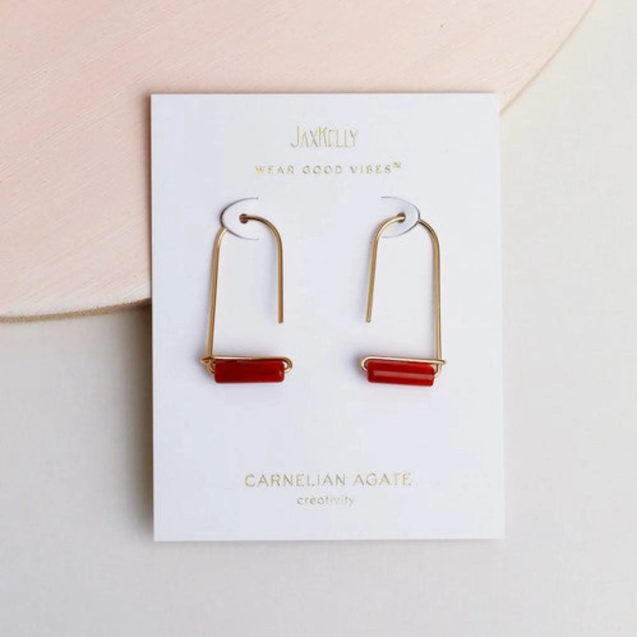 Carnelian Agate Gemstone Drop Earrings