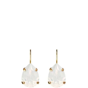 Caroline Svedbom Gold Mini Drop Clasp Earrings - White Opal