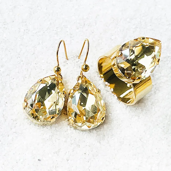 Carrie Gold Swarovski Earrings