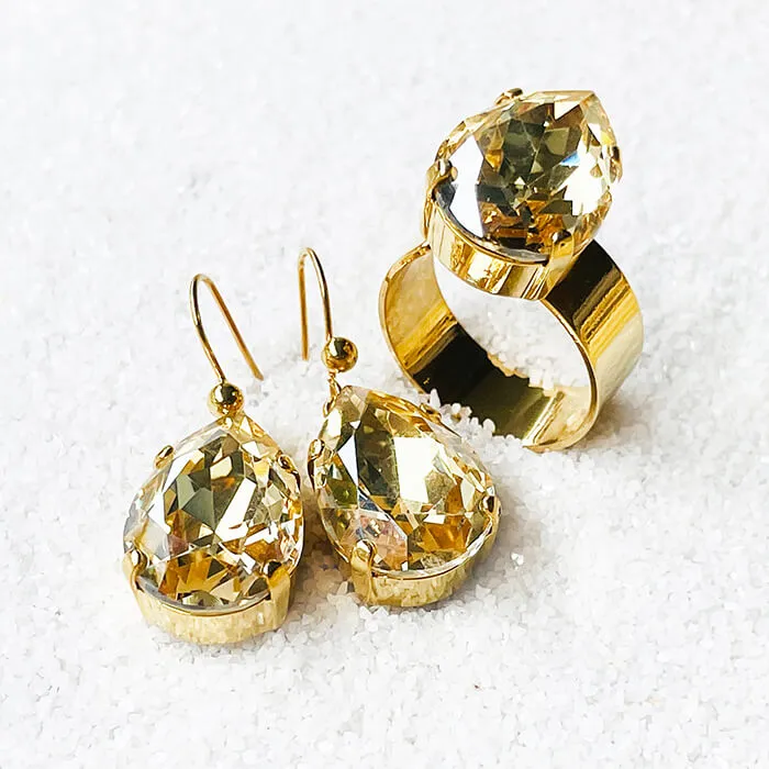 Carrie Gold Swarovski Earrings