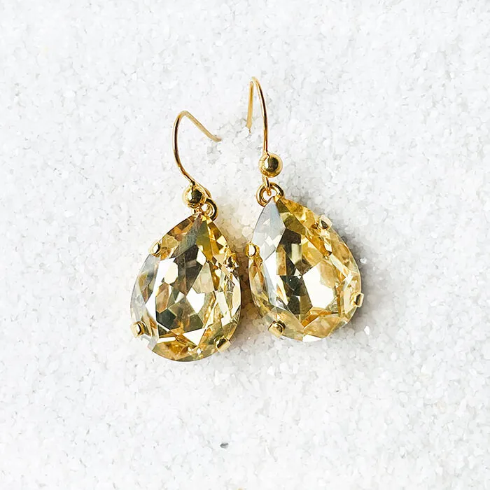 Carrie Gold Swarovski Earrings