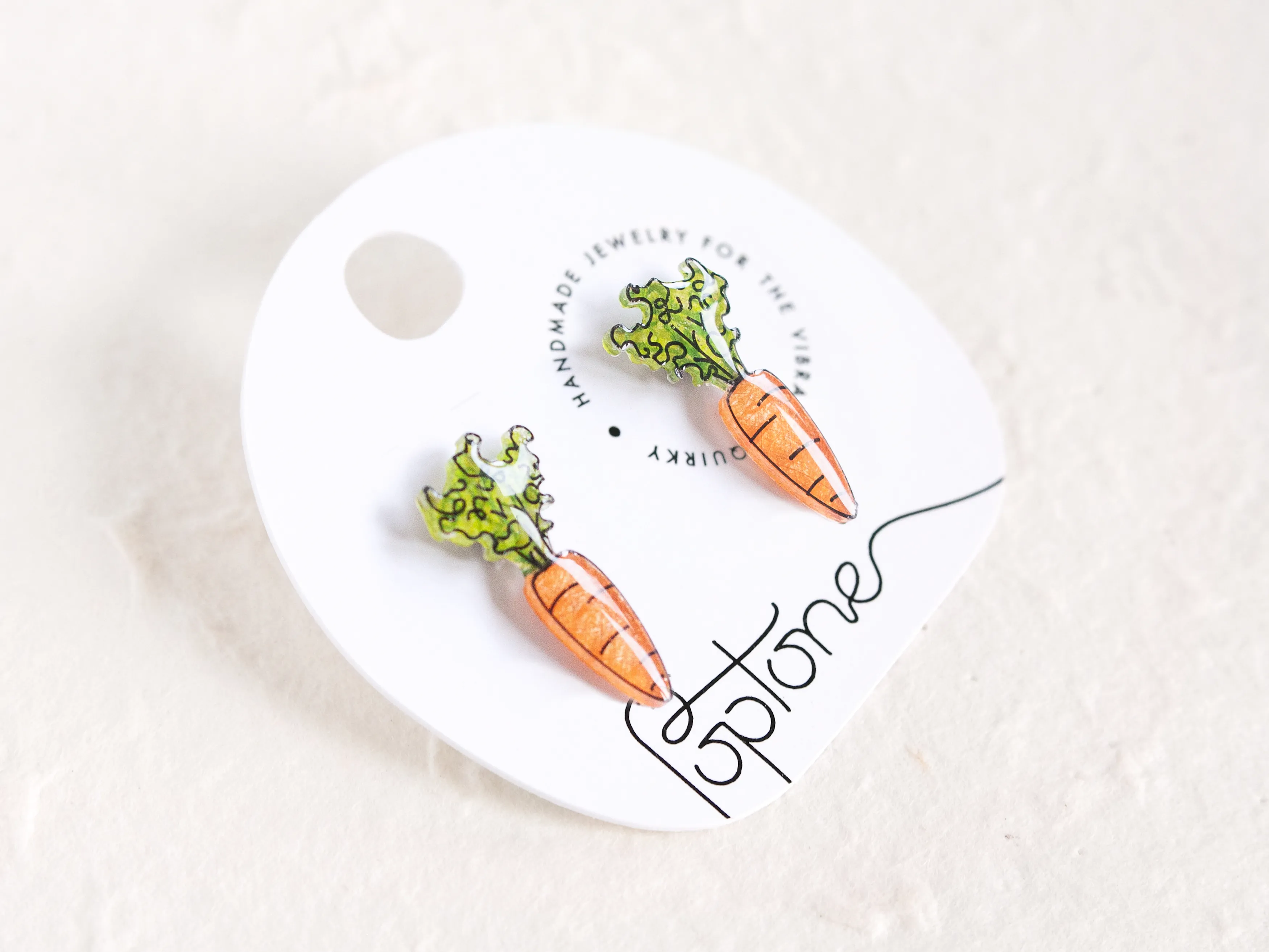 Carrot Vegetable Gardener Stud Earrings