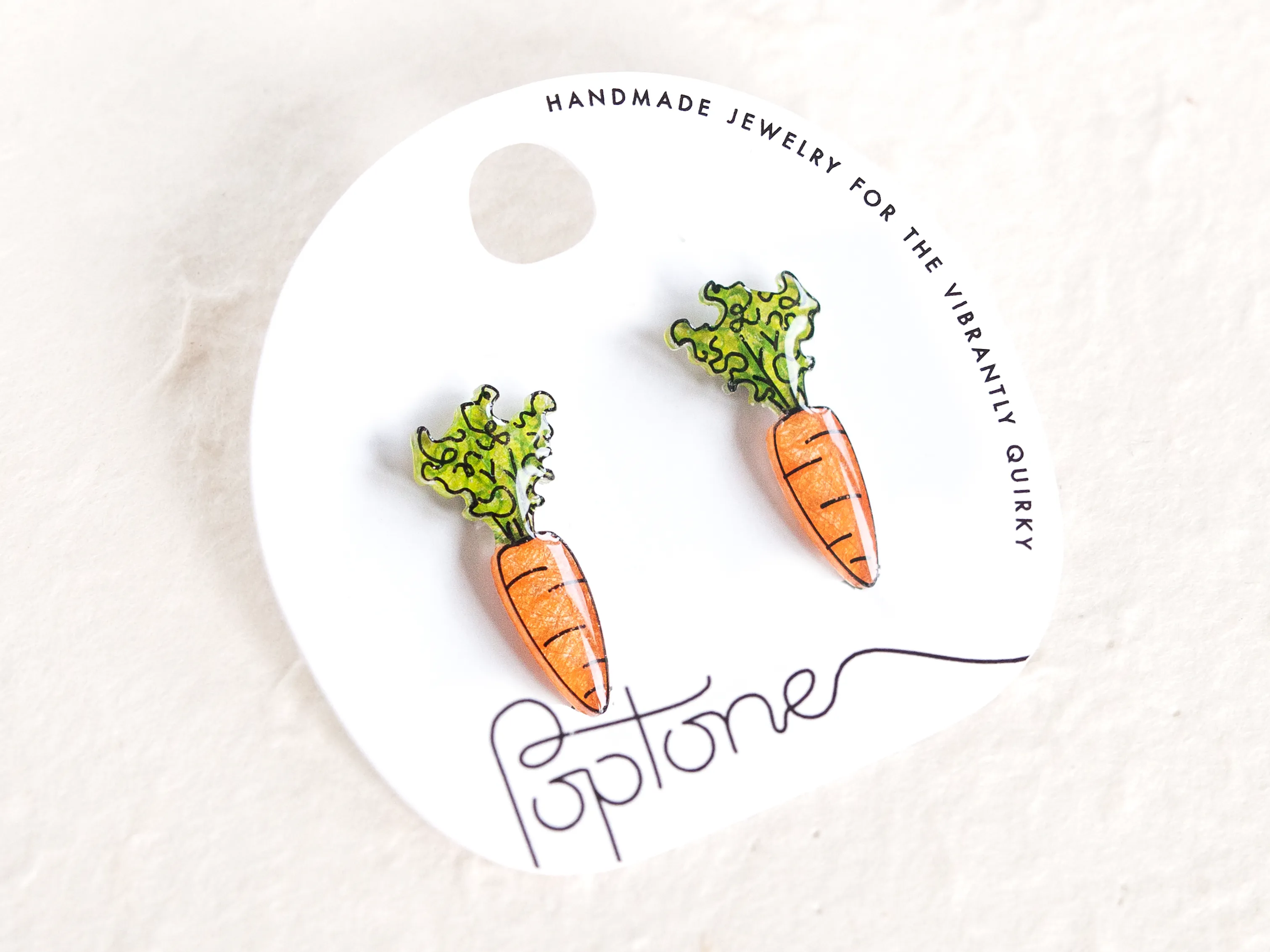Carrot Vegetable Gardener Stud Earrings