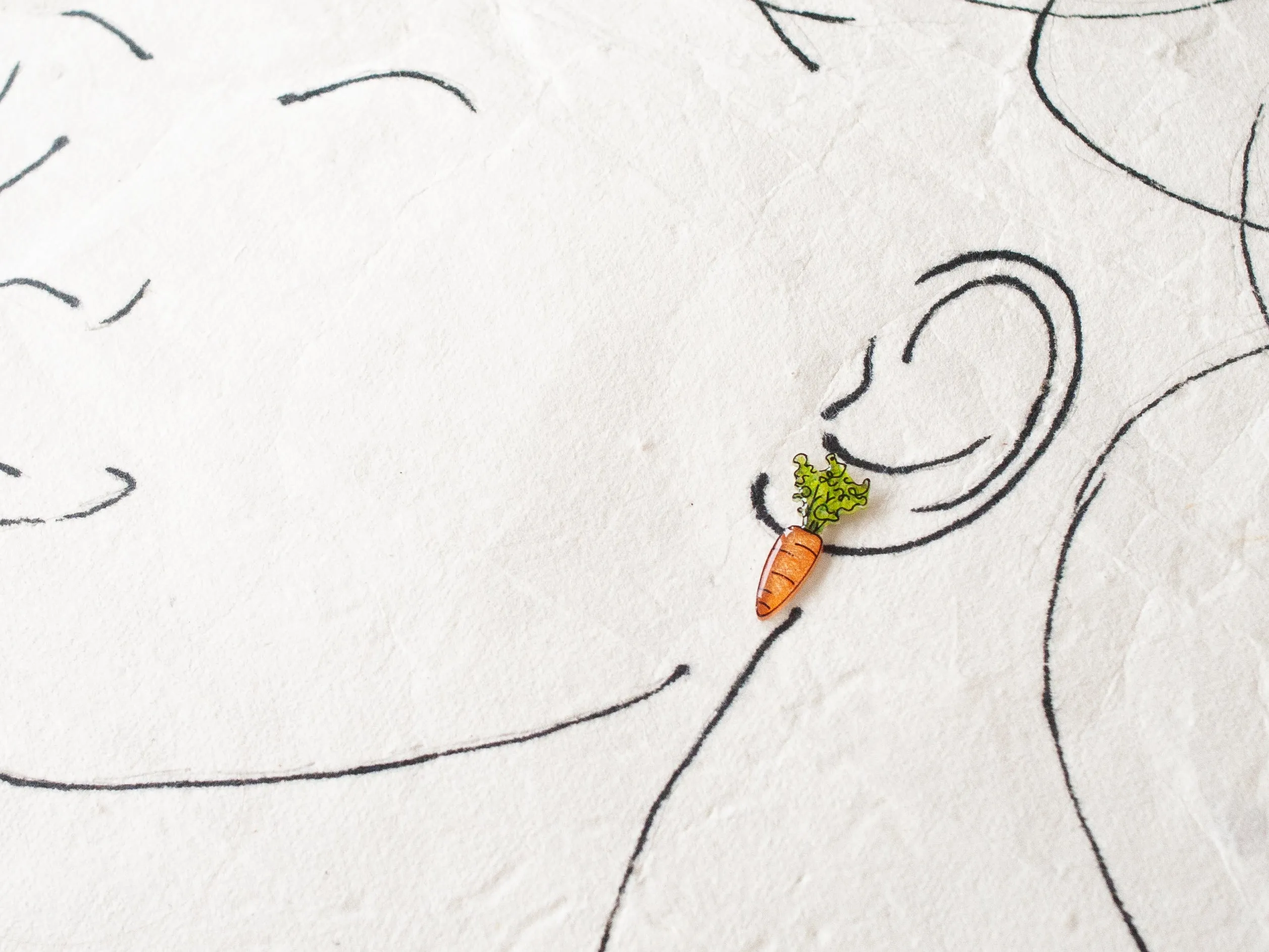 Carrot Vegetable Gardener Stud Earrings