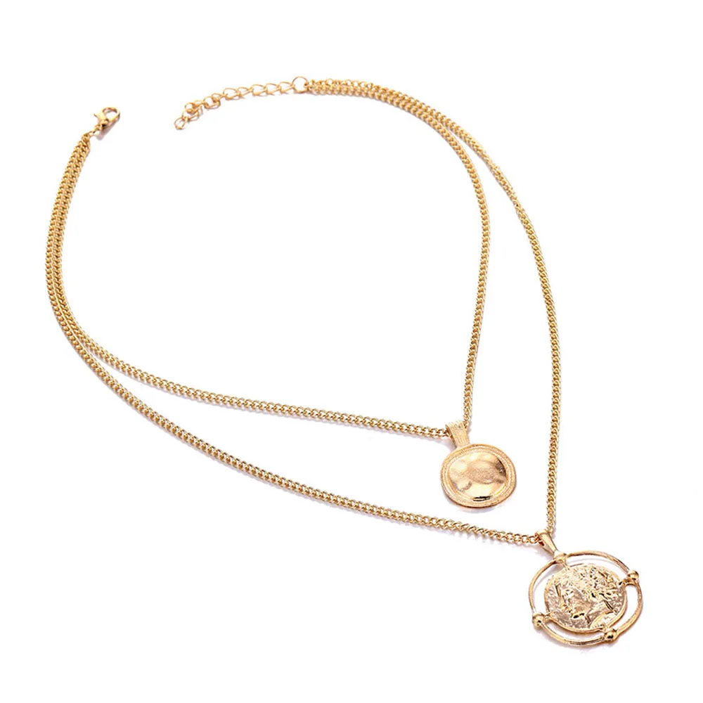 Carved coin necklace