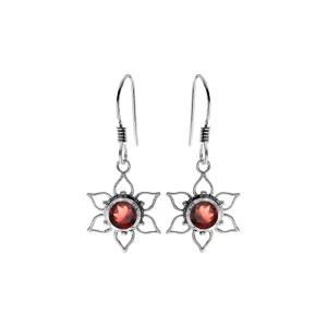 Catalina garnet vintage flower earrings