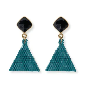 Celia Small Triangle Drop Post Earrings {teal}