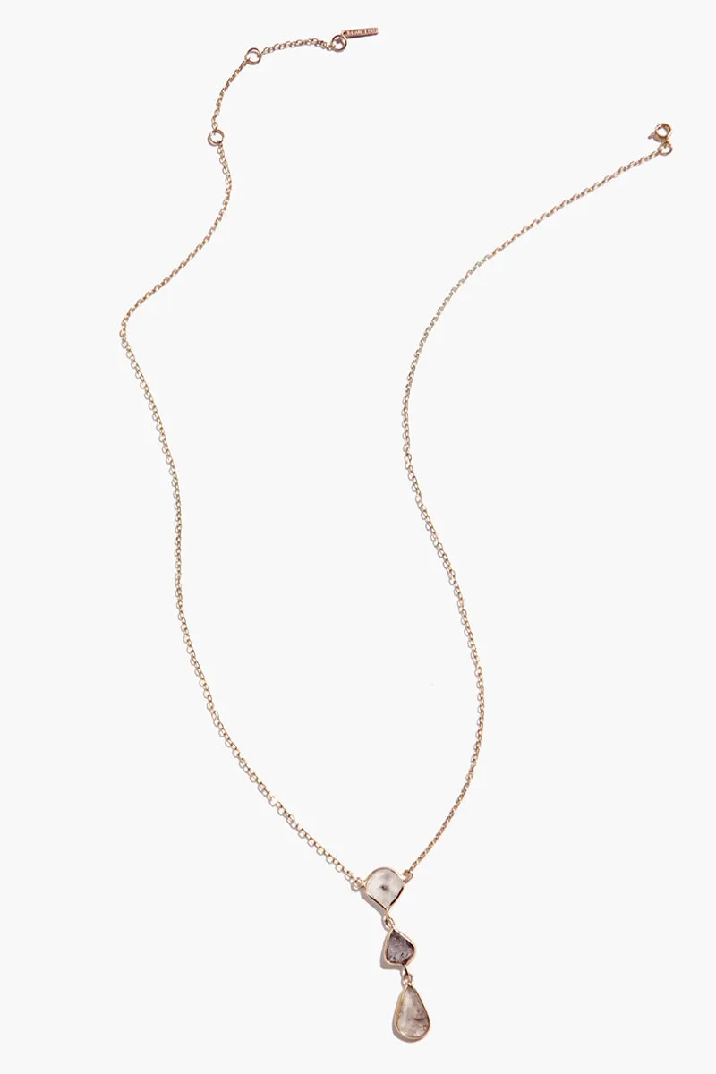 Chan Luu 14k gold diamond slice necklace
