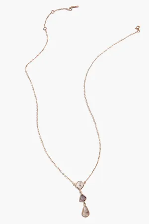 Chan Luu 14k gold diamond slice necklace