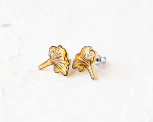 Chanterelle Mushroom Stud Earrings