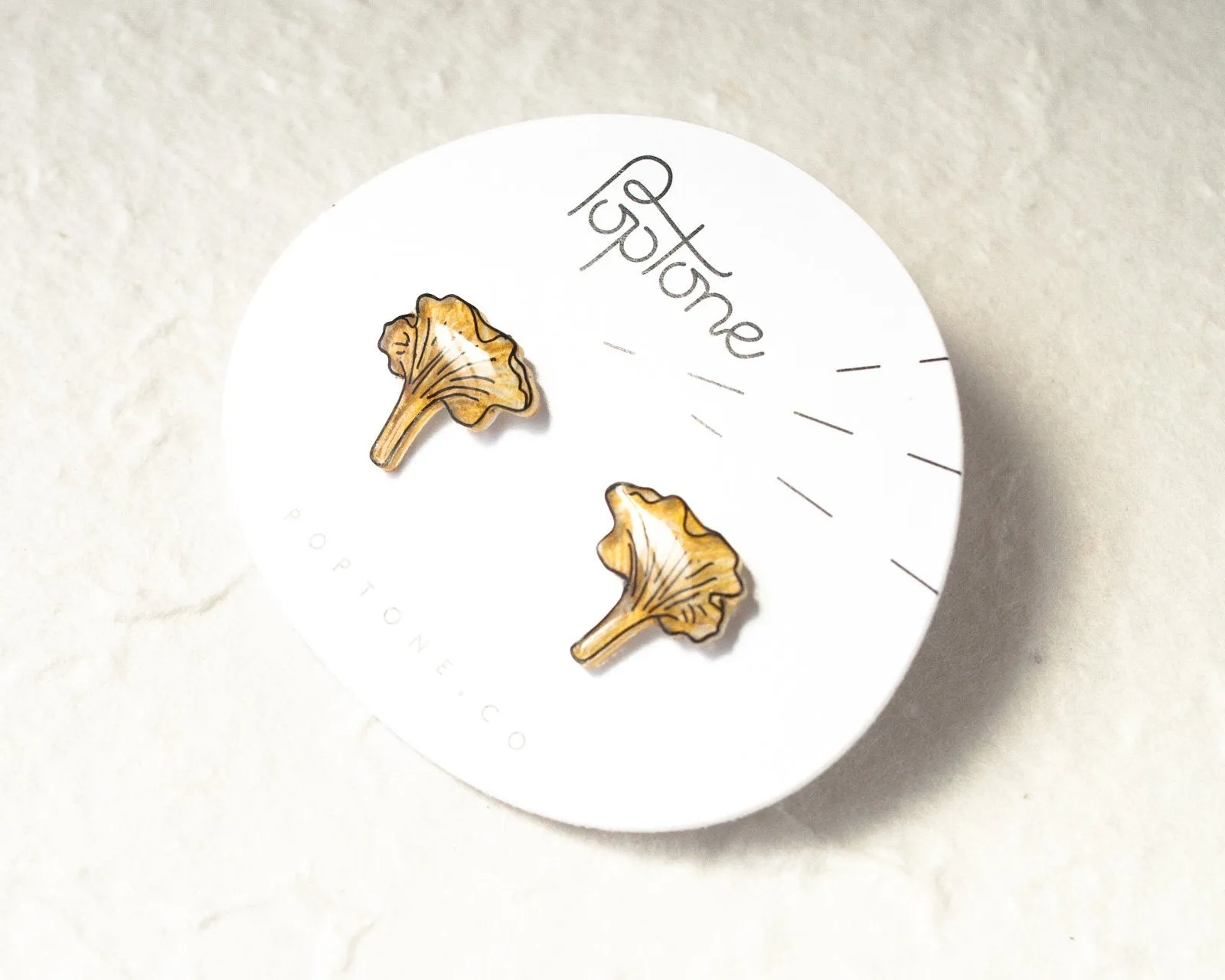 Chanterelle Mushroom Stud Earrings