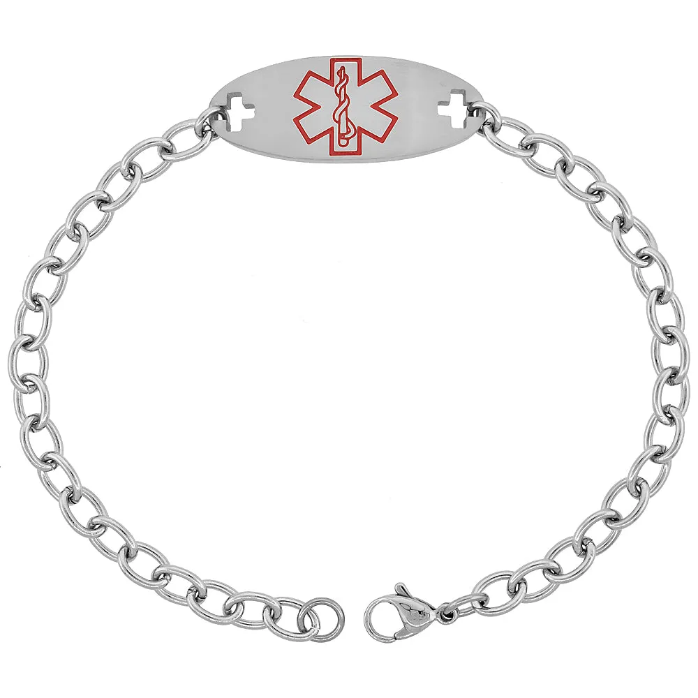 Children's Bracelets:  Surgical Steel Medical Alert Bracelets - Diabetic Insulin
