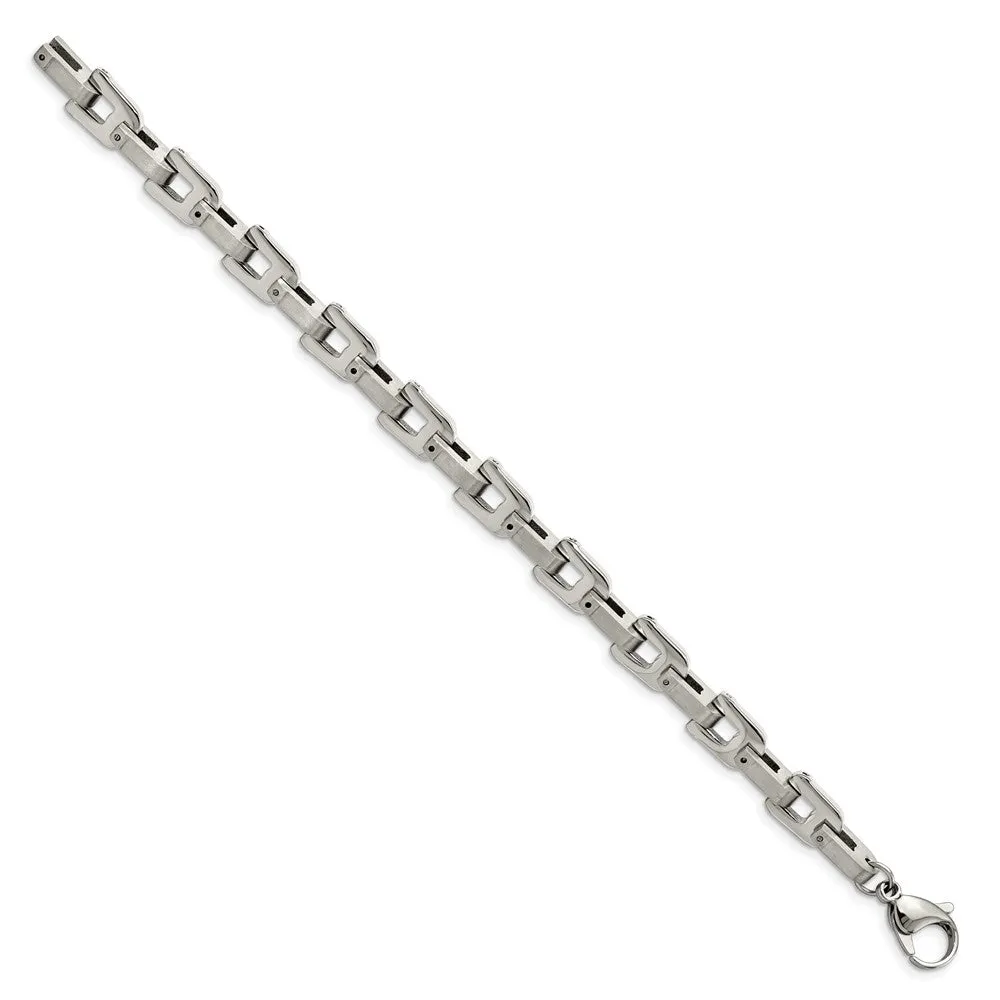 Chisel Stainless Steel Brushed and Polished 8.5 inch Bracelet