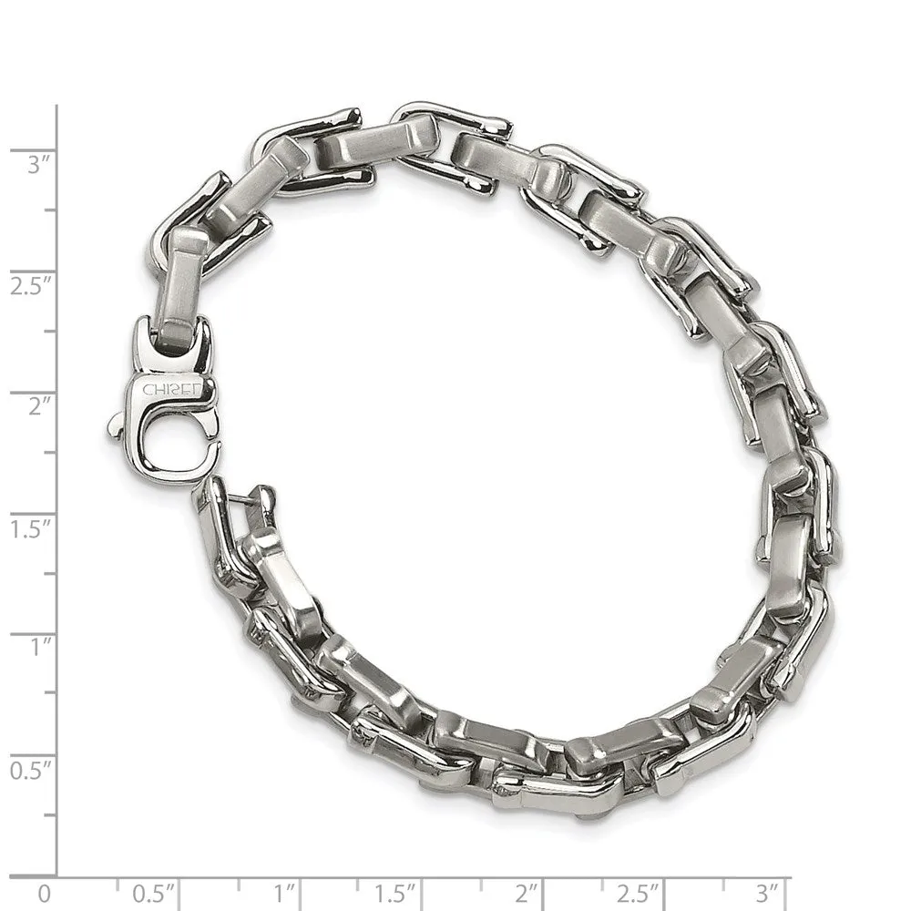 Chisel Stainless Steel Brushed and Polished 8.5 inch Bracelet