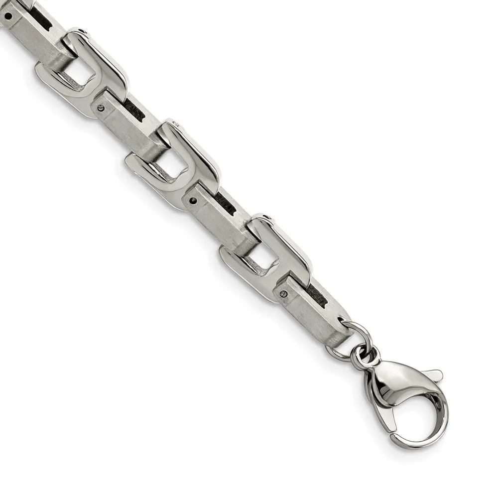 Chisel Stainless Steel Brushed and Polished 8.5 inch Bracelet