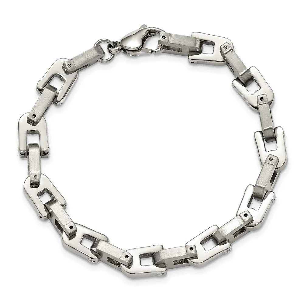 Chisel Stainless Steel Brushed and Polished 8.5 inch Bracelet