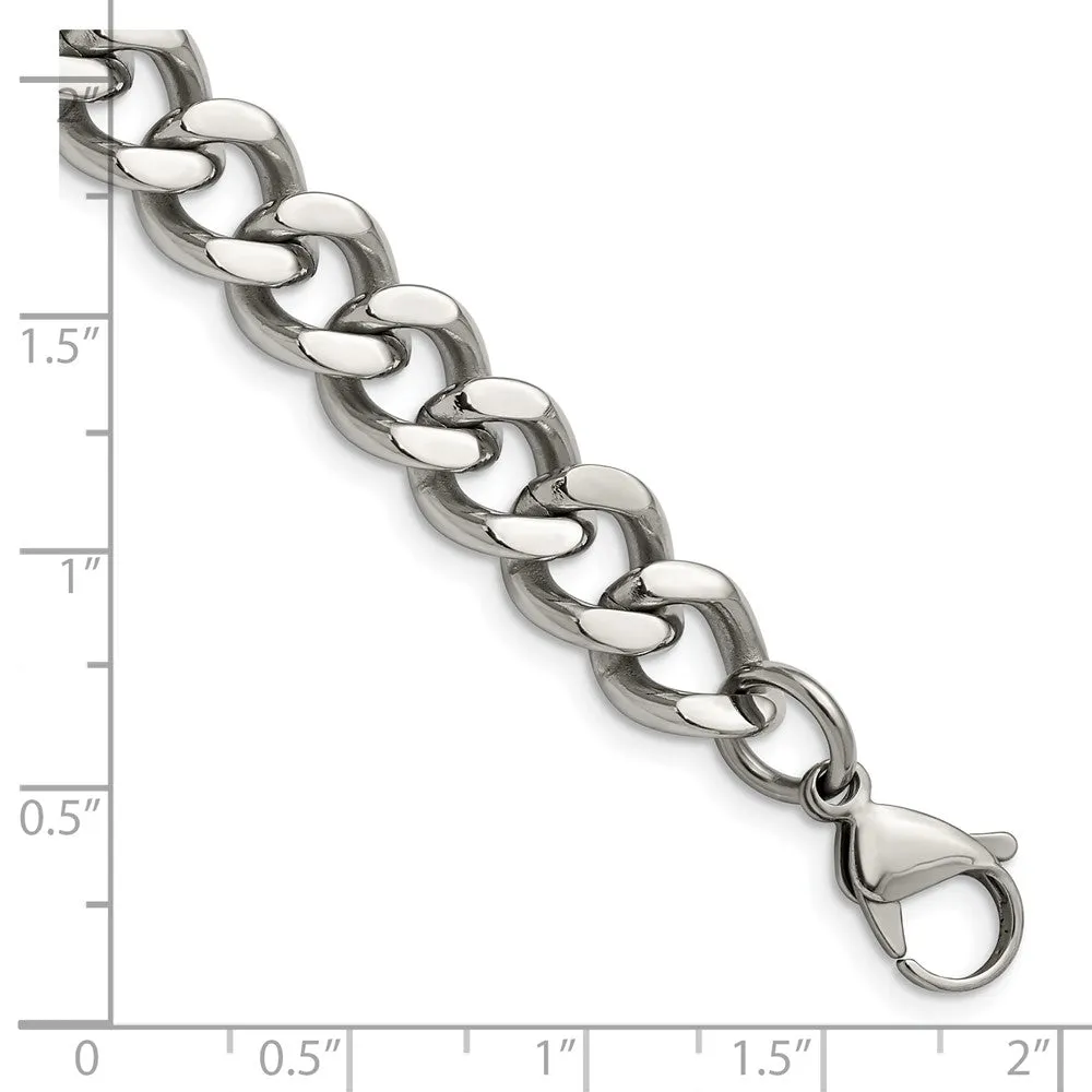 Chisel Stainless Steel Polished 11.5mm 8.5 inch Curb Chain