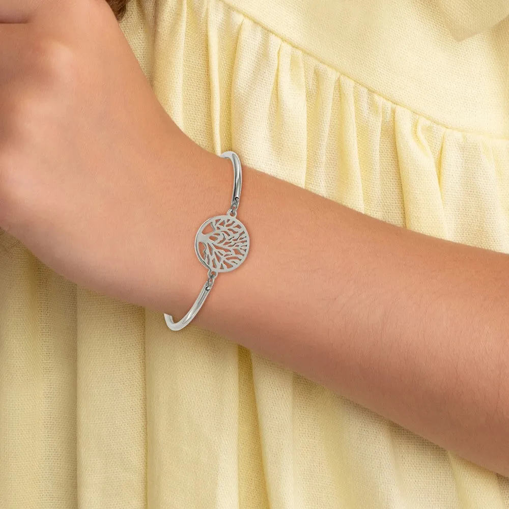 Chisel Stainless Steel Polished Tree 5.75 inch with 2 inch extension Bangle Bracelet