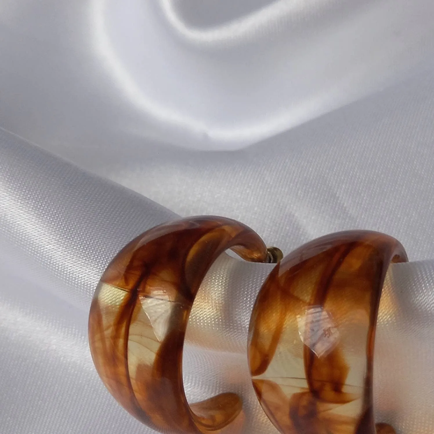 Chunky Brown Resin Hoop Earrings -  Resin Earrings, Chunky Hoop Earrings, Thick Resin Earrings, Earrings In The UK, Hoop Earrings In The UK