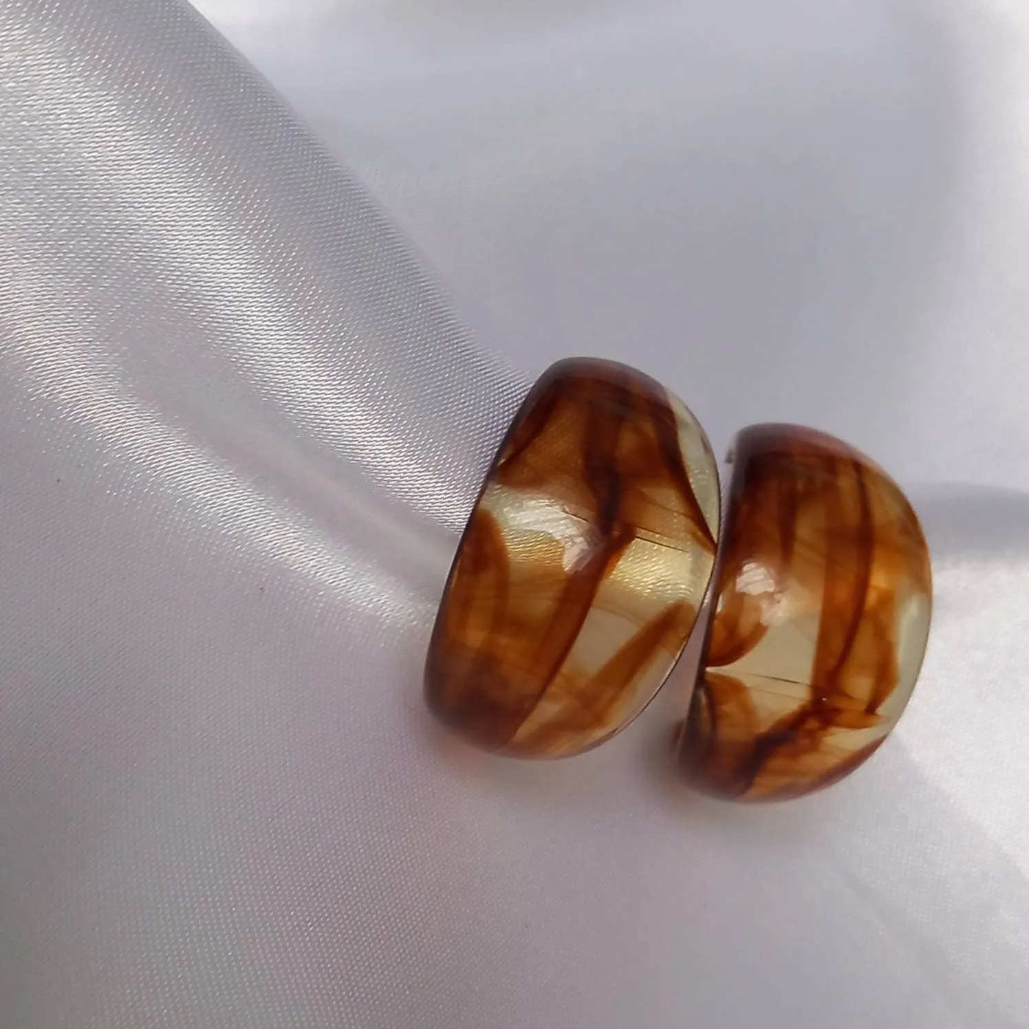 Chunky Brown Resin Hoop Earrings -  Resin Earrings, Chunky Hoop Earrings, Thick Resin Earrings, Earrings In The UK, Hoop Earrings In The UK