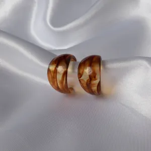 Chunky Brown Resin Hoop Earrings -  Resin Earrings, Chunky Hoop Earrings, Thick Resin Earrings, Earrings In The UK, Hoop Earrings In The UK