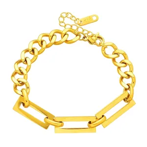 Chunky Paperclip Link Bracelet – 18K Gold