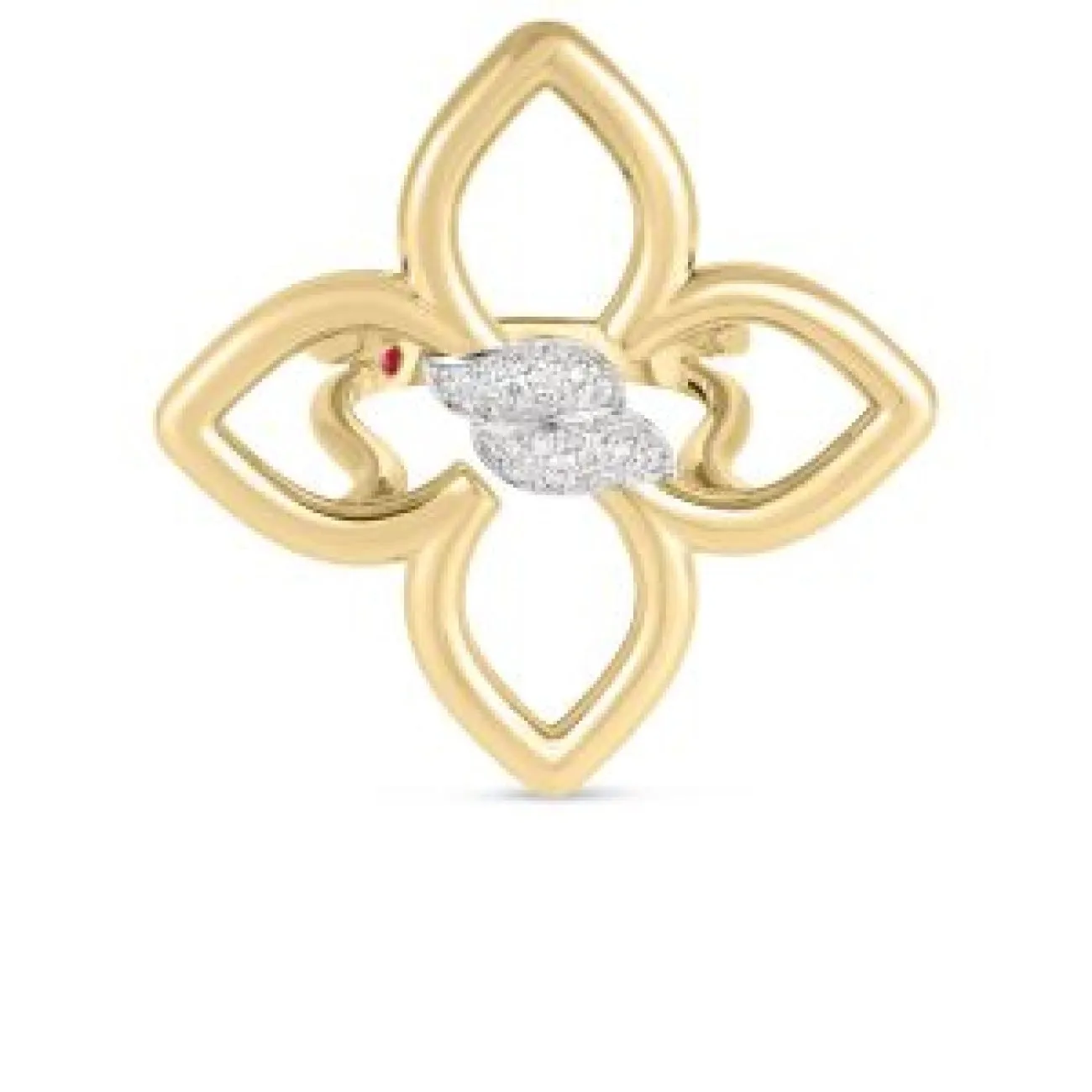 Cialoma 18K Yellow & White Gold Small Diamond Flower Necklace