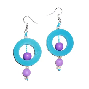 Circle Resin Earrings - Cerulean