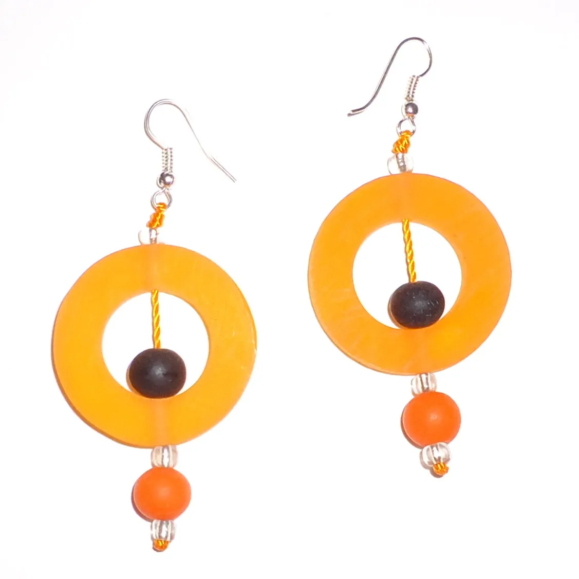 Circle Resin Earrings - Melon