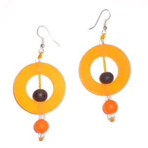 Circle Resin Earrings - Melon