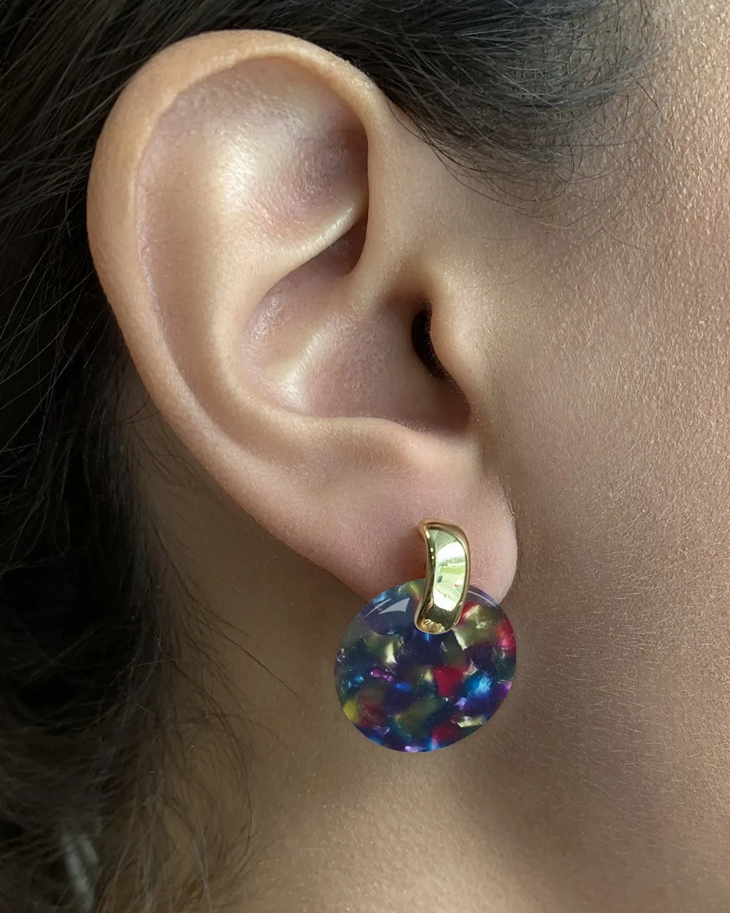 Circle Resin Stud Earrings