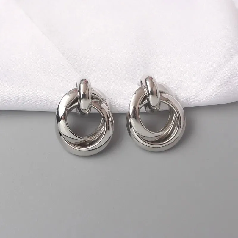 Circular Geometric Interwoven Earrings
