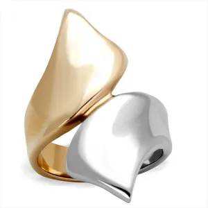 CJE1793 Two Tone Rose Gold Stainless Steel Ring