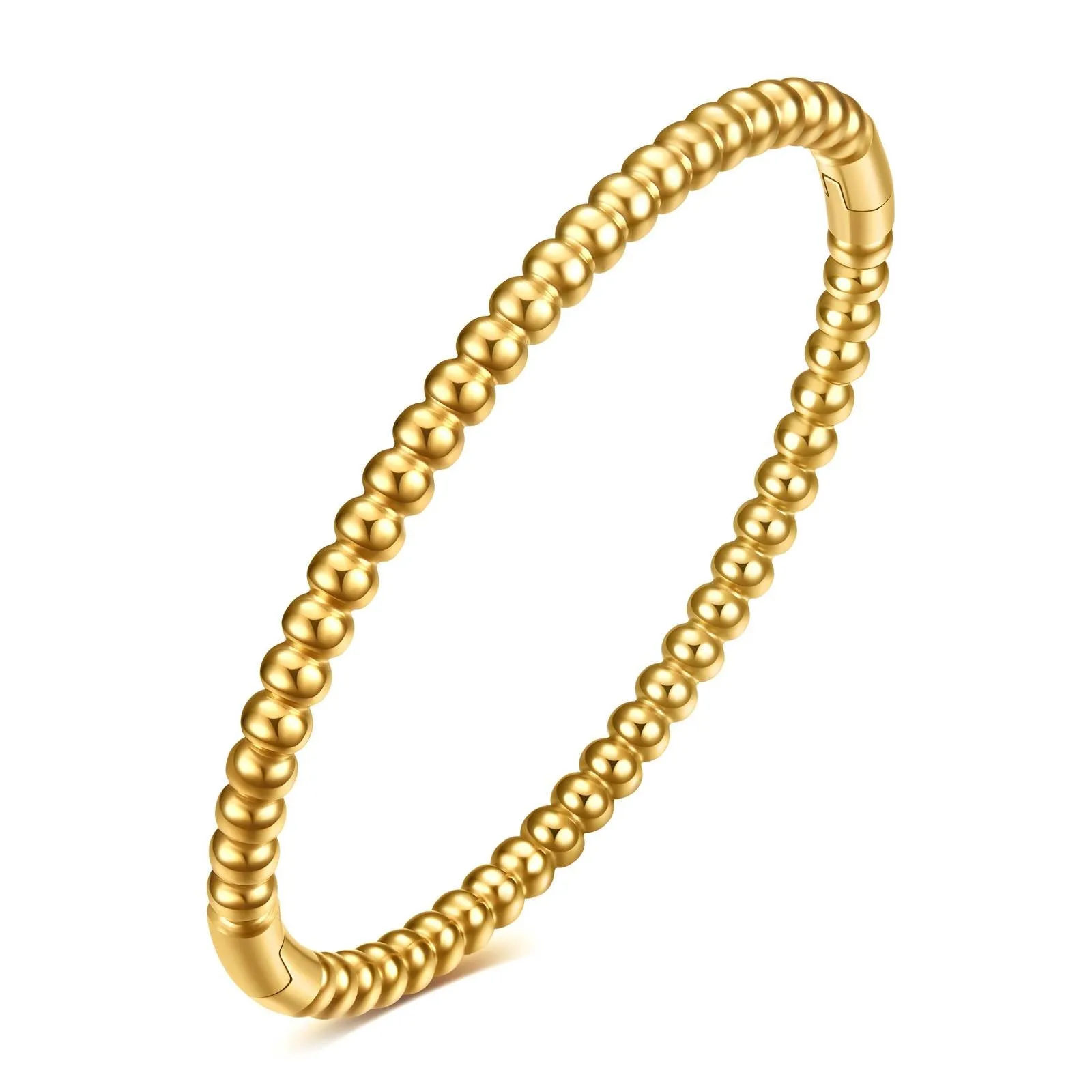 Classic Bead Stretch Bracelet – 18K Gold