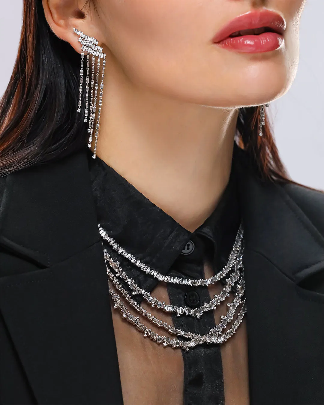 Classic Diamond Angel Drop Earrings
