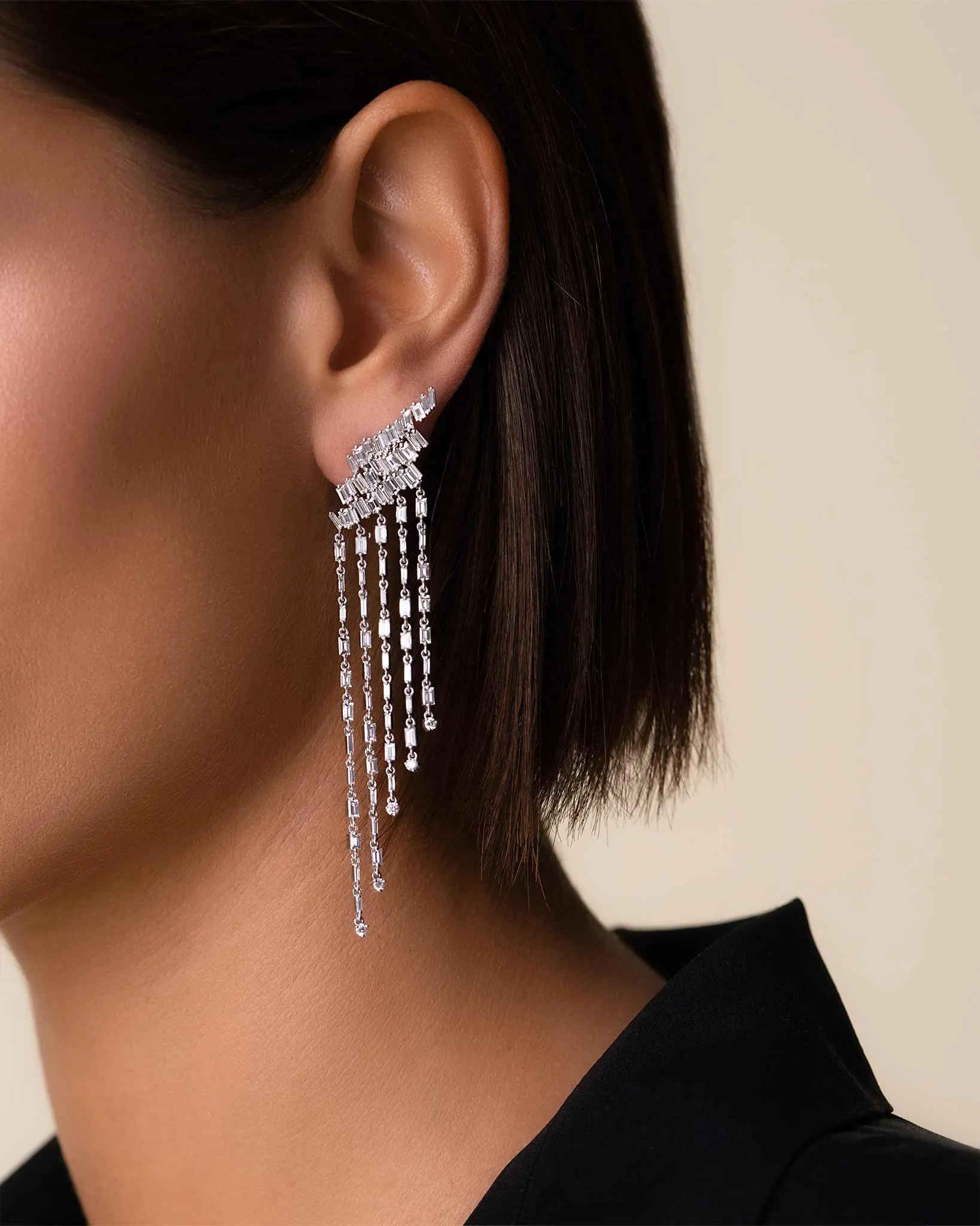 Classic Diamond Angel Drop Earrings
