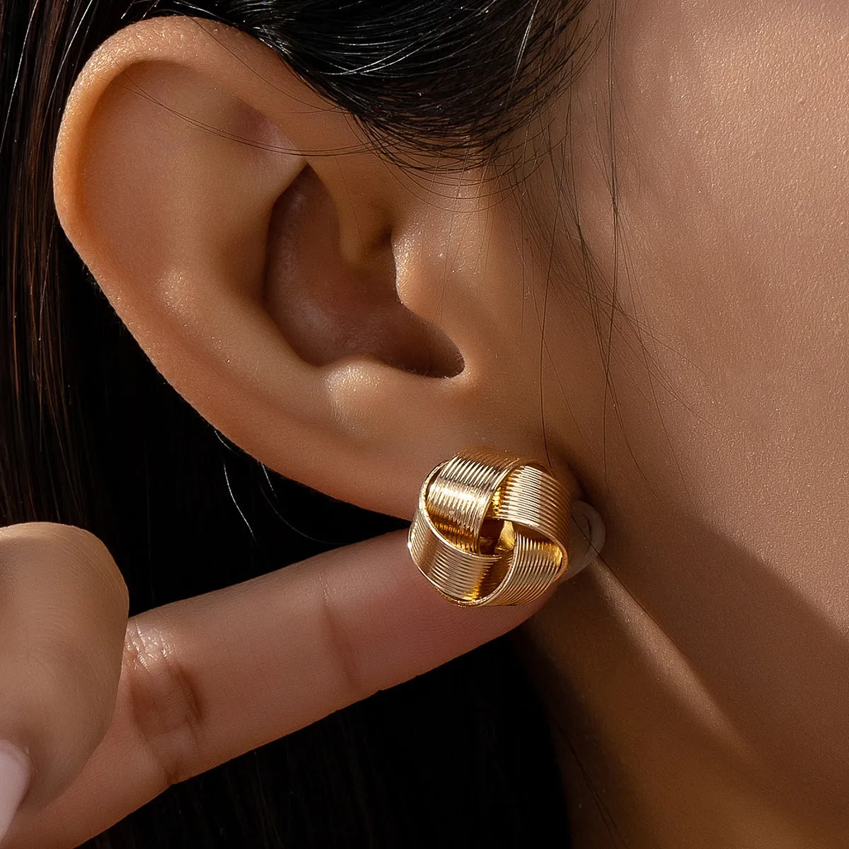 Classic Gold Thread Cross Earrings