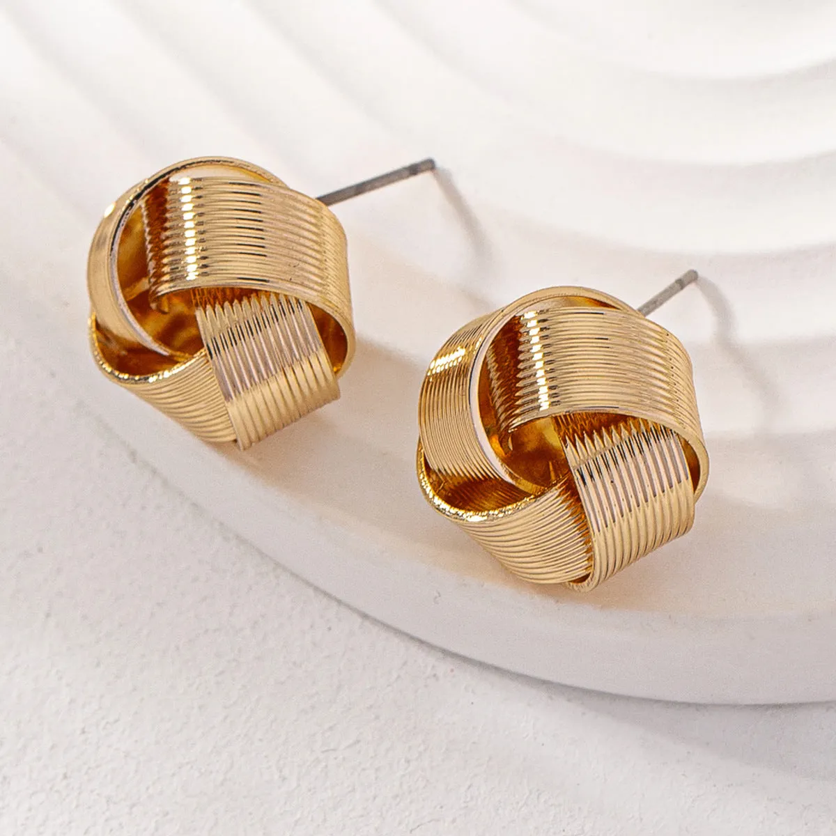 Classic Gold Thread Cross Earrings