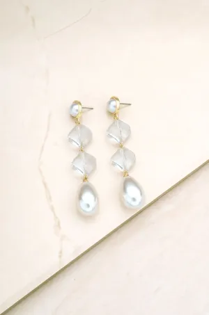 Clear Drop Earrings in 18k Gold Plated