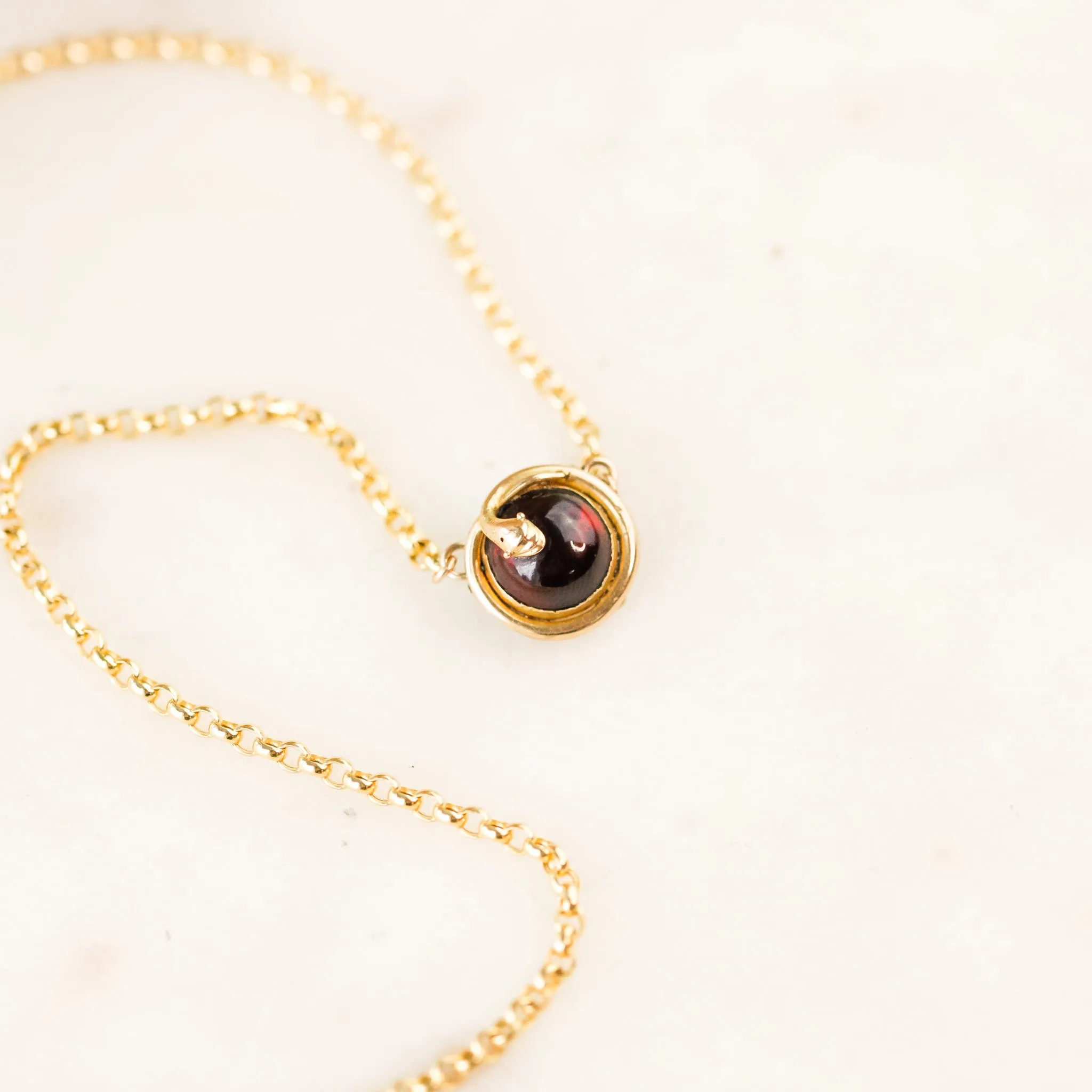 Cleo Garnet Serpent Necklaces