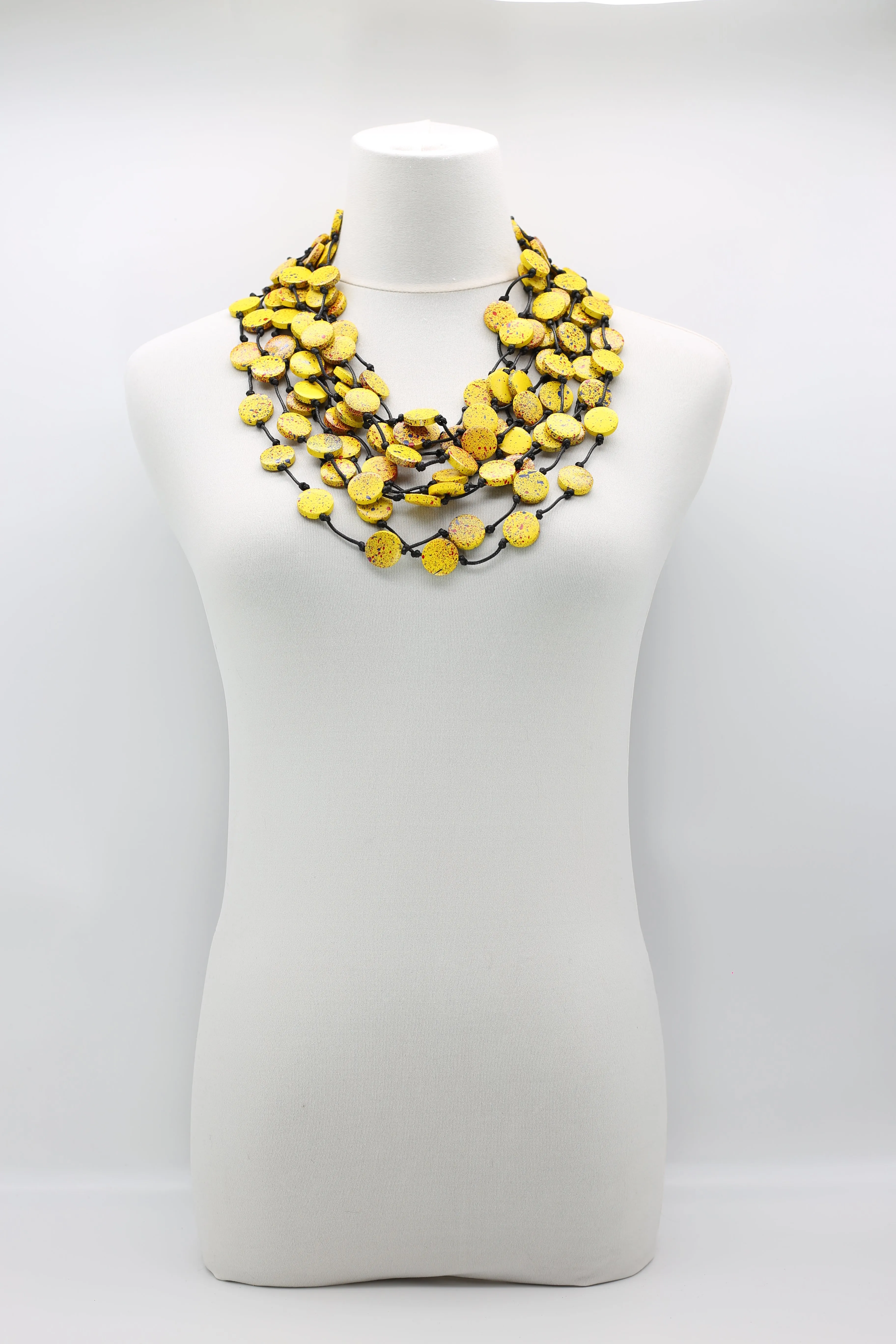 COIN NECKLACES - HAND-PAINTED YELLOW GRAFFITI - SMALL