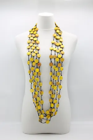 COIN NECKLACES - HAND-PAINTED YELLOW GRAFFITI - SMALL