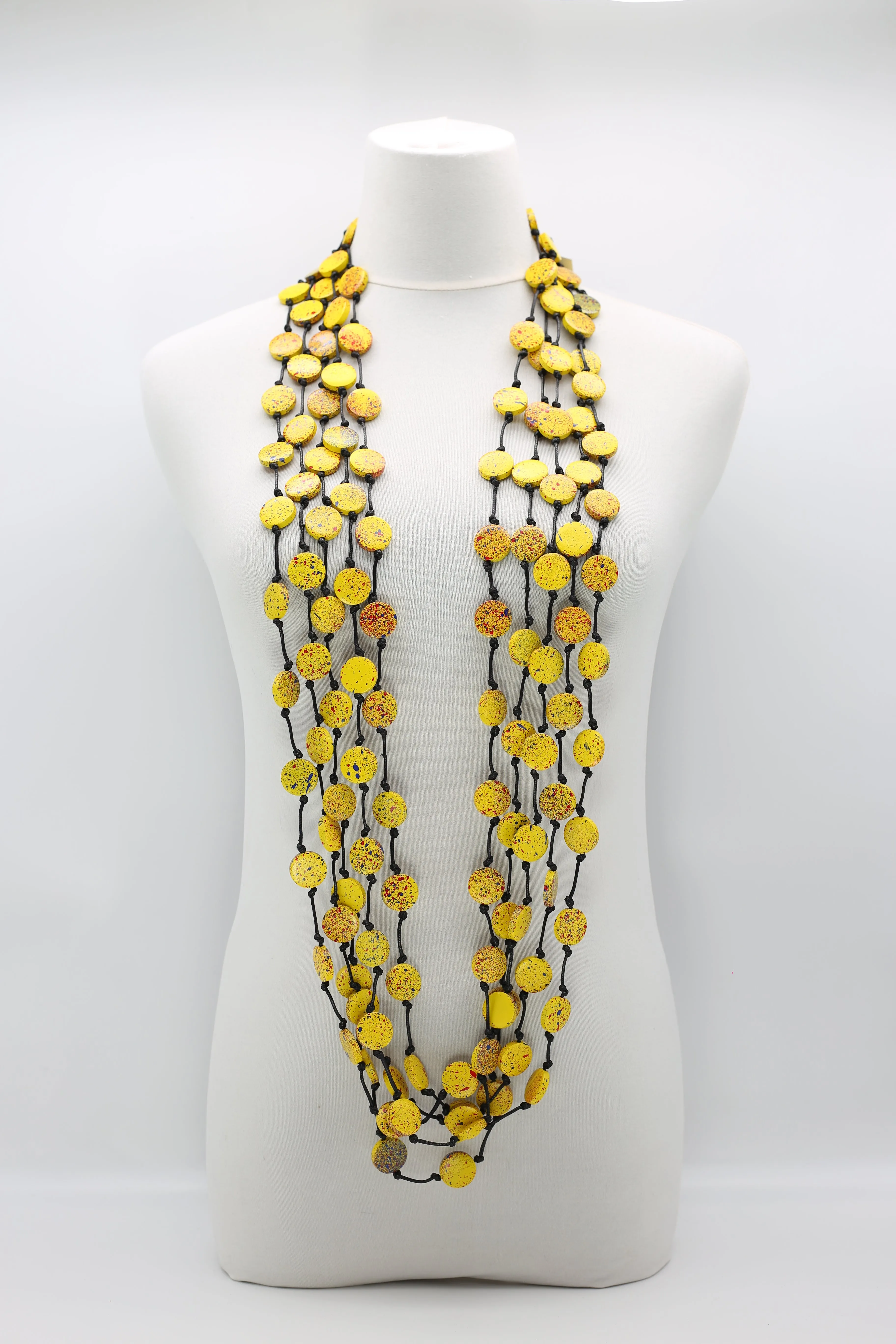 COIN NECKLACES - HAND-PAINTED YELLOW GRAFFITI - SMALL