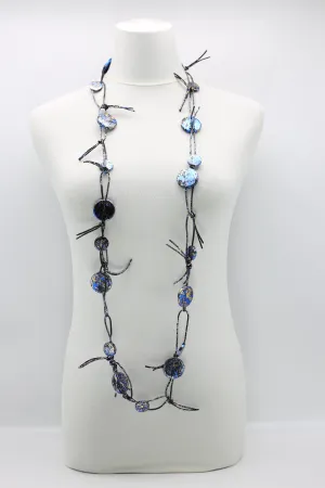 Coins on Leatherette Chain Necklaces - Hand gilded